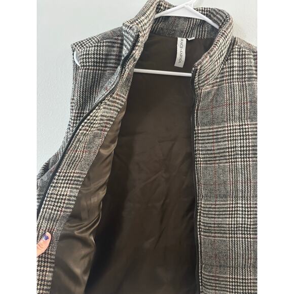 Grace + Karma Womens Plaid Puffer Vest Size XL Winter Zip Outdoors - Picture 4 of 5